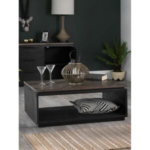 Gracie Oaks Cilicia Solid Wood Solid Coffee Table black/brown 40.0 H x 100.0 W x 70.0 D cm