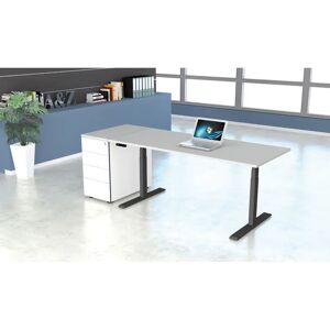 Inbox Zero Height adjustable standing desk brown/gray 100.0 W x 60.0 D cm