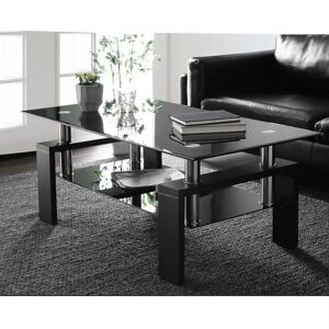 Wade Logan Kissena 4 Legs Coffee Table with Storage black/brown 45.0 H x 100.0 W x 60.0 D cm