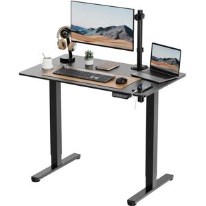 VonHaus Height Adjustable Rectangle Standing Desk black/brown/gray 100.0 W x 60.0 D cm