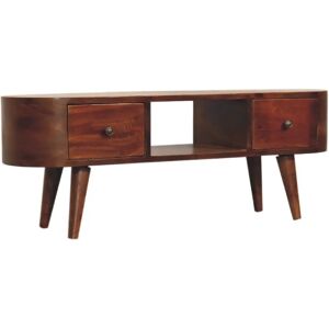 Corrigan Studio Chestnut Rounded Coffee Table With Open Slot brown 37.0 H x 100.0 W x 30.0 D cm