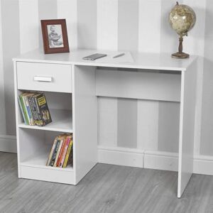 Latitude Run Lefever 100cm W Rectangle Writing Desk brown/gray/white 74.0 H x 100.0 W x 40.0 D cm