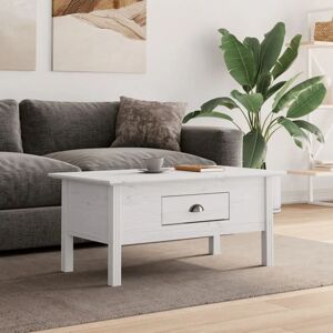 Brambly Cottage Bavaria Coffee Table BODO White 100X55x45 Cm Solid Wood Pine white 45.0 H x 100.0 W x 55.0 D cm