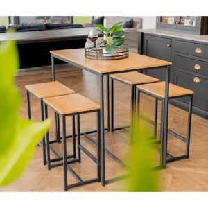 Trent Austin Design Noelia Industrial Style 1+4 Bar Table Set brown 100.0 H x 87.5 W cm