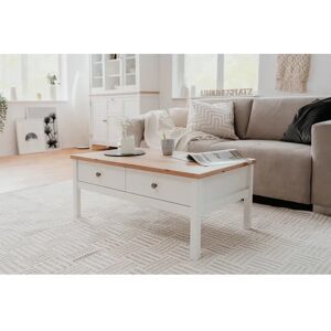 Latitude Run Menahga Coffee Table with Storage brown/white 40.0 H x 100.0 W x 55.0 D cm