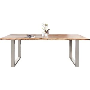 Rio Finadeni Acacia Solid Wood Dining Table brown/gray 80.0 H x 200.0 W x 100.0 D cm