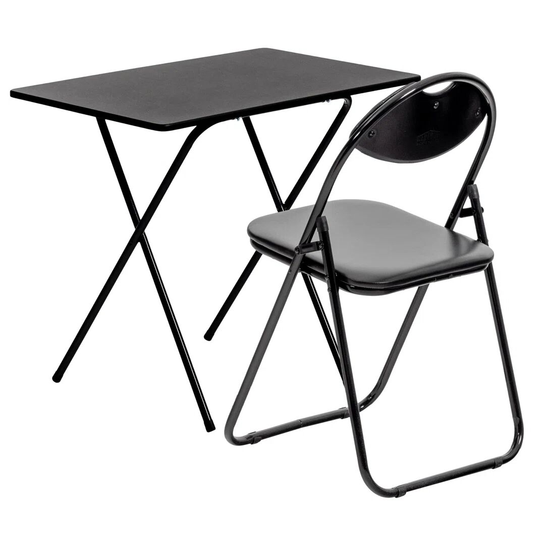Harbour Housewares - Wooden Folding Desk & Chair Set black 70.0 H x 80.0 W x 50.0 D cm
