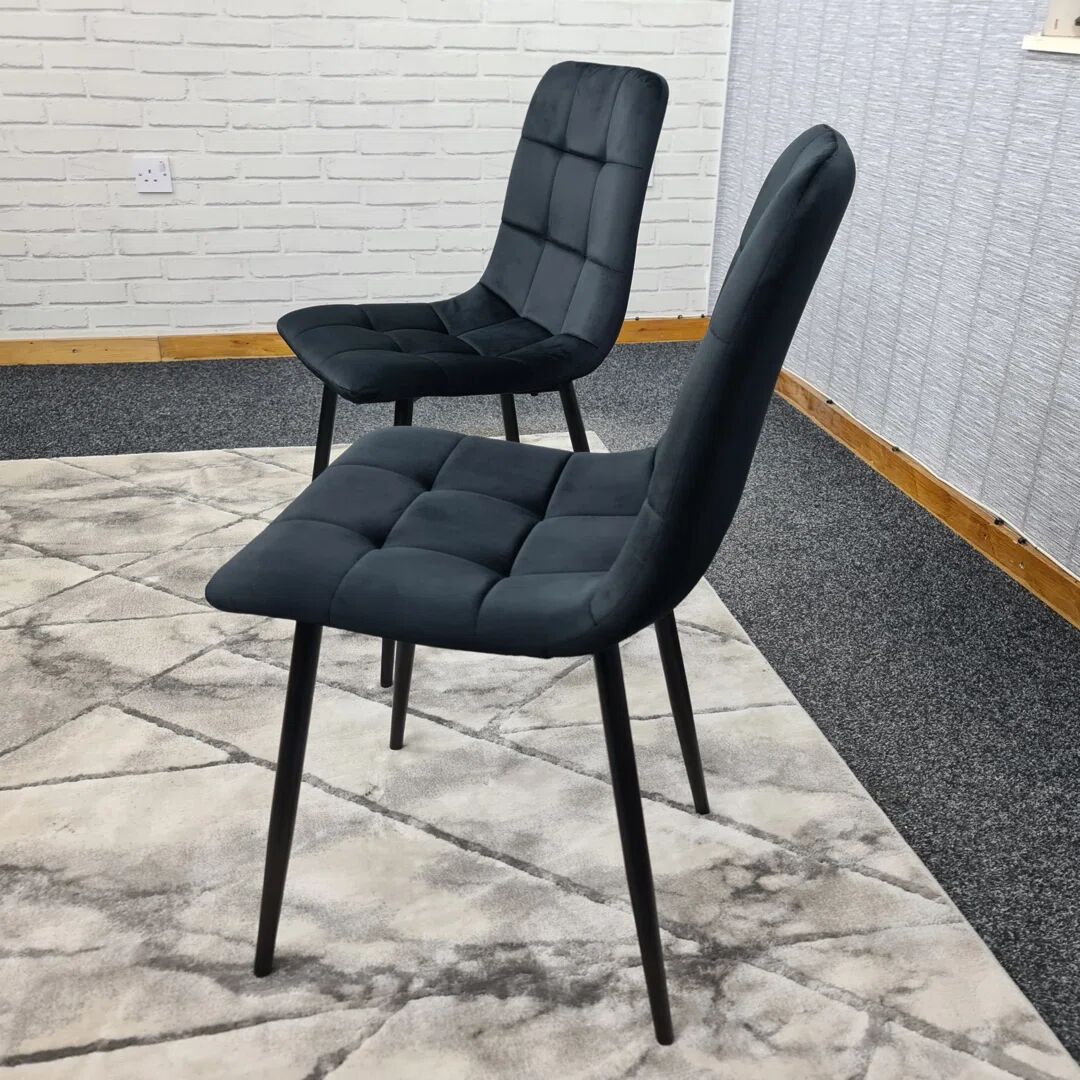 Canora Grey Set Of 2, 4 Or 6 Black Velvet Upholstered Kitchen Dining Chair With Strong Black Metal Legs Living Room Bedroom Chair black 87.0 H x 44.0 W x 54.0 D cm