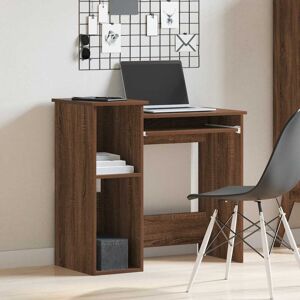 Latitude Run Desk With Shelves Black 84X40x78 Cm Engineered Wood Brown Oak