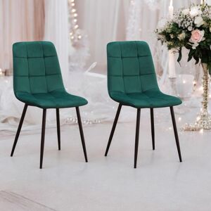 Fairmont Park Set of 2 Fabric Dining Chair Green 89cm H X 44cm W X 46cm D