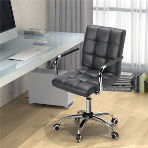 Yaheetech Mid Back Executive Swivel Office Chair with Metal Frame and Arms Gray