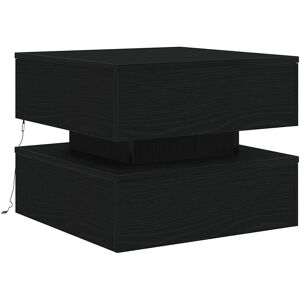 Metro Lane Coffee Table With LED Lights 50X50x40 Cm Black Oak 40cm H X 50cm W X 50cm D