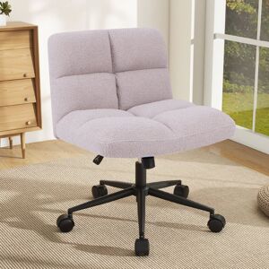 17 Stories Modern Cross Legged Chair Upholstered Criss Cross Chair Desk-Grey Grey 73cm W X 28.74cm D