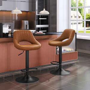 Borough Wharf Height-adjustable Simonsen bar stool Brown 35cm W X 42cm D