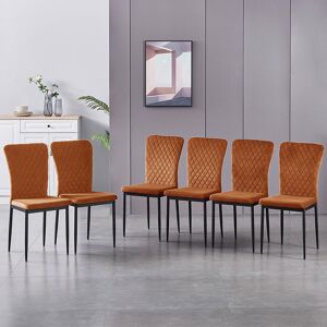 Canora Grey Aedan-Joseph Velvet Upholstered Dining Chair Set Orange 92cm H