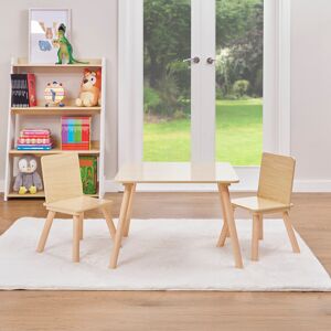 Liberty House Toys Kids 3 Piece Square Play Or Activity Table and Chair Set Beige 44cm H X 60cm L X 60cm D