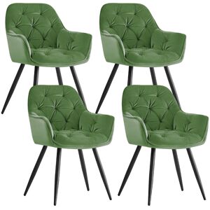Canora Grey Runkle Upholstered Velvet Dining Chair with Arm Green 83cm H X 57cm W X 61cm D