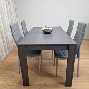 17 Stories Miori Dining Set Dark Grey 75 H x 140 L x 80 W cm