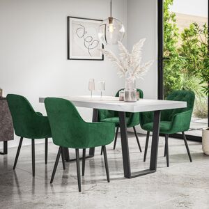 Fairmont Park Ahlina 4 - Person Dining Set White/Black/Green 4