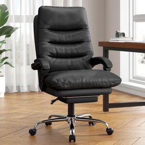 17 Stories Executive Chair with Footrest, High Back Office Chair Black 70cm W X 70cm D