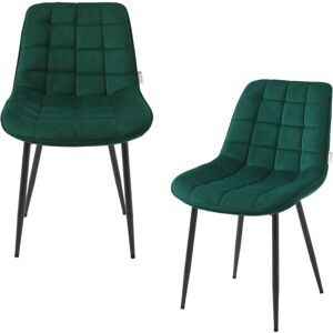 Fairmont Park 2 Pcs Velvet Upholstered Dining Chairs with Metal Legs Black 128cm H X 51cm W X 60cm D