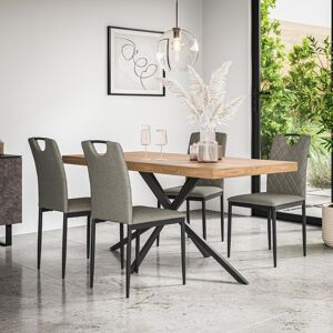 Latitude Run Beaudreult 4 - Person Dining Set Oak/Black/Grey 4