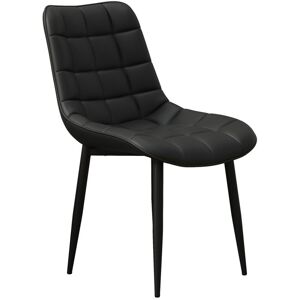 Corrigan Studio Molter Modern Faux Leather Dining Chair Padded Seat Metal Legs Kitchen 2 PCS Black 85cm H X 51.5cm W X 60cm D