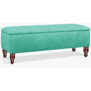 R&M Furnishers Lisbon Ottoman Bench with Storage, End of Bed Bench, Rectangle Coffee Table, Upholstered Footstools Teal 45cm H x 150cm W x 40cm D