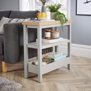 17 Stories Ninon 3-Tier End Side Table Oak Wood 70cm H X 70cm W X 28cm D
