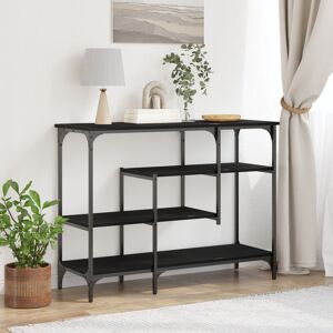 Borough Wharf Console Table Metal Medium Black Oak 75cm H X 100cm W X 35cm D