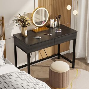 Latitude Run Computer Desk With Drawers, Dressing Table, Vanity Desk, Make Up Desk, Home Office Desk With Storage, Study Table For Small Space, Laptop Table Made O Black 72.9cm H X 100cm W X 50cm D