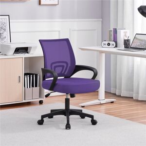 Yaheetech Mid-Back Mesh Swivel Office Chair Purple/Black 97cm H X 60.5cm W X 60cm D;60.5cm W;60.5cm W;97cm H X 60.5cm W X 60cm D;60.5cm W;60.5cm W