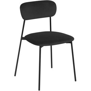 17 Stories Dining Room Chairs, Set Of 4, Kitchen Chairs, Upholstered Chairs, Dressing Table Chairs, For Dining Room, Kitchen, Living Room, Metal Legs, Velvet Sea Black 79cm H X 45cm W X 47.5cm D