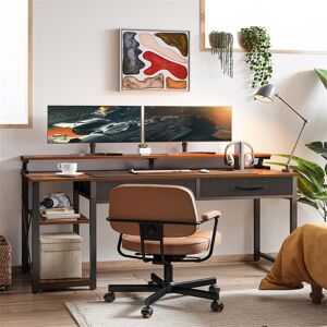 Inbox Zero 120cm W Rectangle Computer Desk Brown 89.9cm H X 120cm W X 48cm D