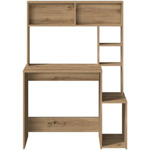 Latitude Run Desk With Shelves Artisan Oak 100X45x140 Cm Engineered Wood Artisan Oak