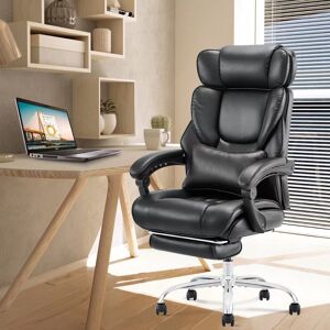 NANJING HENGNING HOME FURNISHING CO., LTD. Office Chair Reclining Chair Ergonomic High Back Design Executive Computer Desk Chair with Footrest Black 134.5cm H X 69.5cm W X 71.5cm D