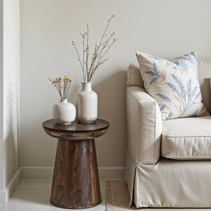 Union Rustic Sacco Pedestal End Table Brown 45cm H X 38cm W X 38cm D