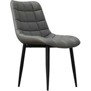 George Oliver Shipshewana Modern Faux Leather Dining Chair Padded Seat Metal Legs Kitchen 6 PCS Grey 85cm H X 51.5cm W X 60cm D