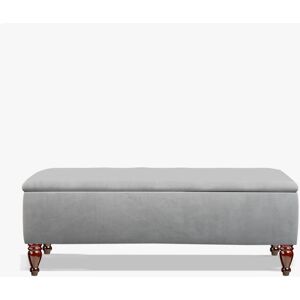 R&M Furnishers Lisbon Ottoman Bench with Storage, End of Bed Bench, Rectangle Coffee Table, Upholstered Footstools Silver 45cm H x 120cm W x 40cm D
