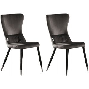 Canora Grey Hartshorne Velvet Dining Chairs - Ergonomic Curved Back with Metal Legs - Side Chair for Dining Room Kitchen Living Room Black/Chrome/Dark Grey 94cm H X 56cm W X 45cm D