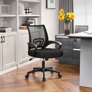 Yaheetech Mid-Back Mesh Swivel Office Chair Black/Black 60.5cm W;97cm H X 60.5cm W X 60cm D;60.5cm W;60.5cm W;97cm H X 60.5cm W X 60cm D;60.5cm W
