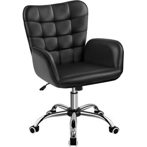 Yaheetech Modern Mid-back Office Chair Black 64.5cm W X 65.5cm D