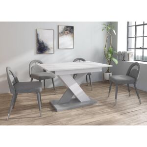 Furneo Enzo Rectangular 120cm L x 80cm W White Top/Grey Base