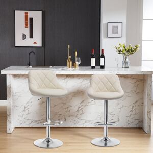 WOLTU Height-adjustable bar stool Cream 38.5cm D