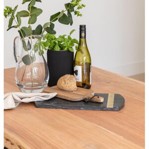 Alpen Home Evia Bosco 6 Seater Acacia Wooden Dining Table Set - Natural Tan 76cm H x 90cm W x 3.8cm D
