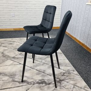 Canora Grey Set Of 2, 4 Or 6 Black Velvet Upholstered Kitchen Dining Chair With Strong Black Metal Legs Living Room Bedroom Chair Black 87cm H X 44cm W X 59cm D