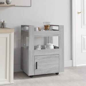 Alpen Home 60 Cm Kitchen Trolley Grey Sonoma 80cm H X 60cm W X 45cm D