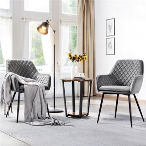 Yaheetech Upholstered Dining Chair Light Grey 85cm H X 55cm W X 61cm D