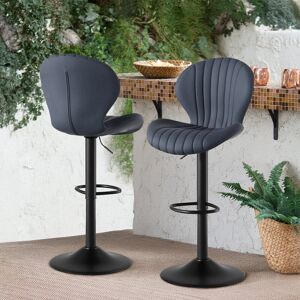 George Oliver Bar Stools Set of 2 Modern Swivel Bar Chairs, Barstools Counter Height with High Backrest Easy 3-5 Minute Assembly for Bar, Kitchen, Dining Room Dark gray 49cm W X 40cm D