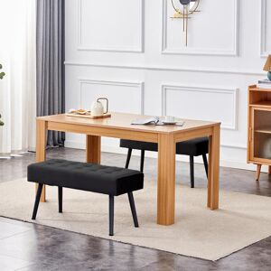 Fairmont Park Fairmont Dining Table with 2 Velvet Benches Set Oak 75cm H x 140cm L x 80cm W